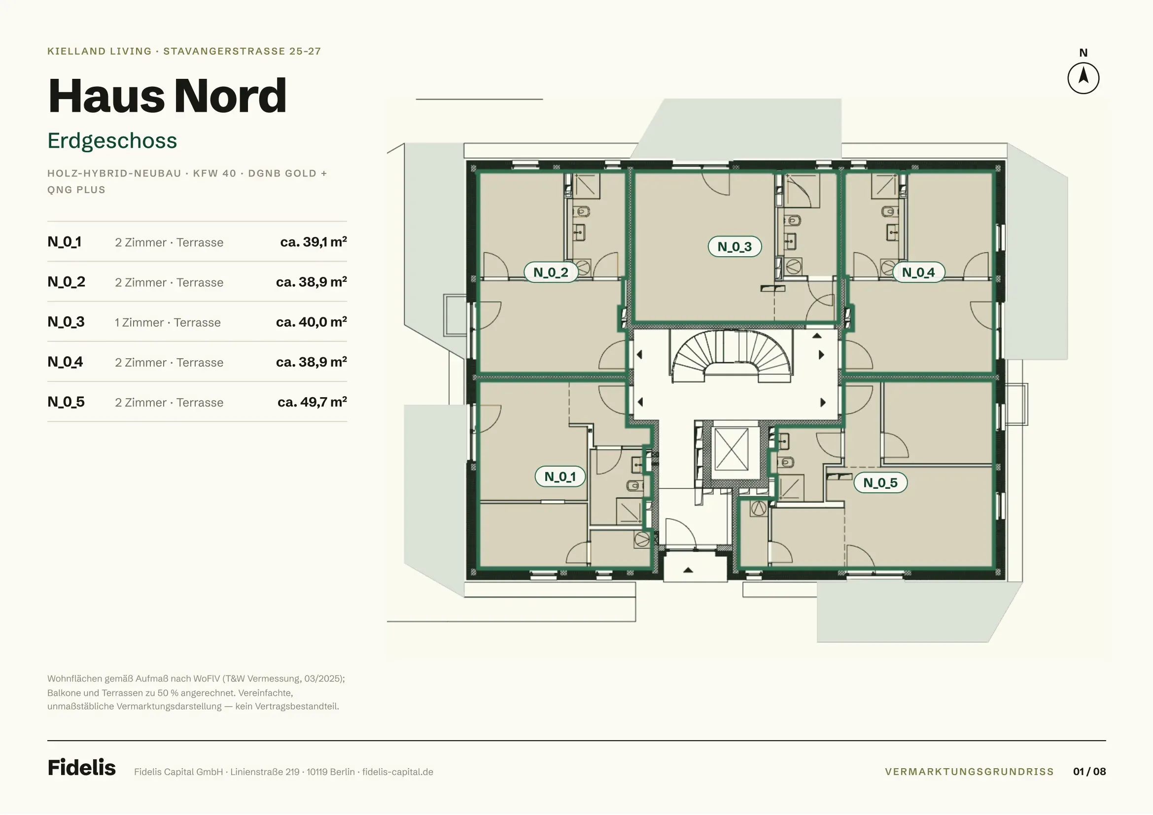 Etagenplan Haus Nord – Erdgeschoss