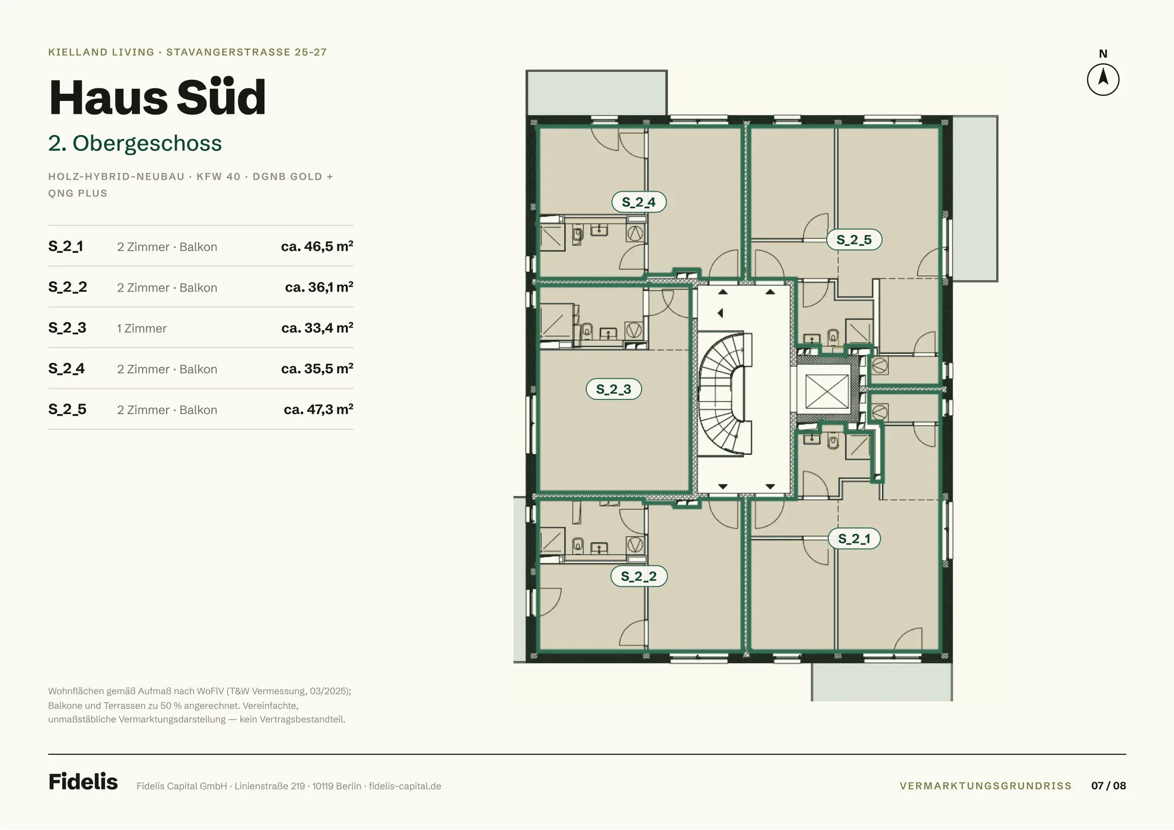 Etagenplan Haus Süd – 2. Obergeschoss