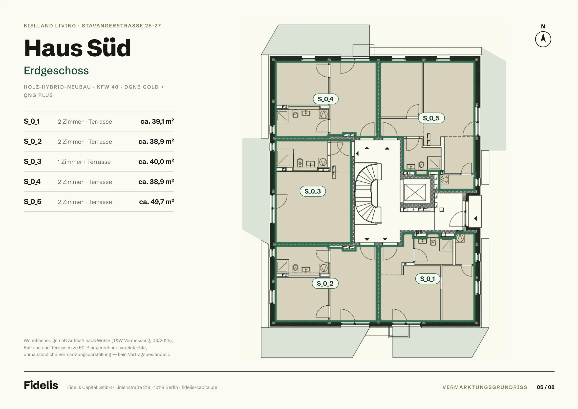 Etagenplan Haus Süd – Erdgeschoss